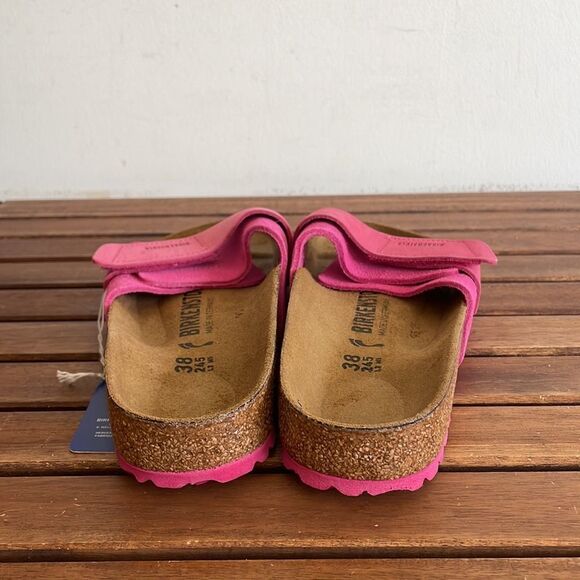Birkenstock Oita Suede Leather Sandals Fuchsia Tulip EU38/US Women 7(Box Crushed - Picture 6 of 13